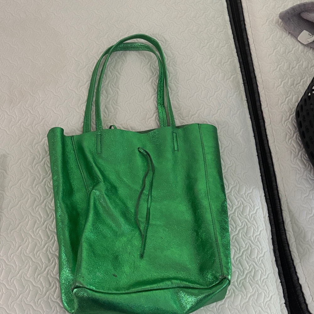 Green Metallic Tote Bag - Women's Everyday Carry